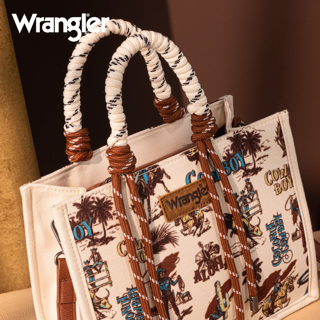 The Coconut Cowboy Wrangler Mini Rope Tote Purse in Tan