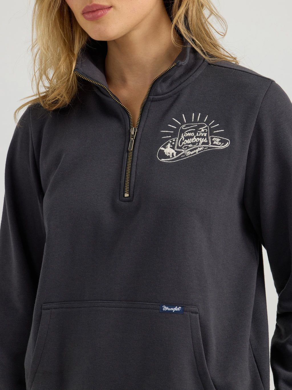 Long Live Cowboys 1/4 Zip Sweatshirt By Wrangler
