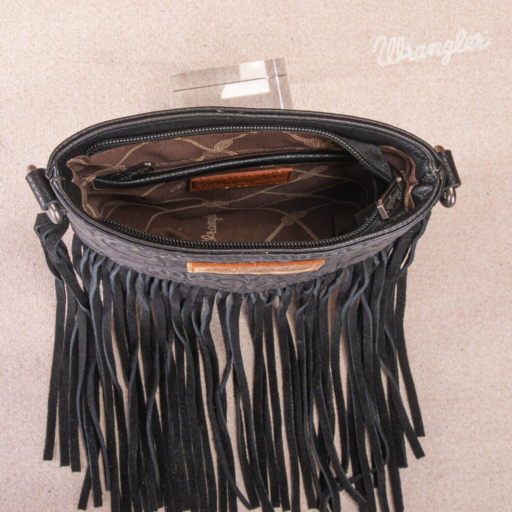 The Boss Black Embossed Wrangler Crossbody Purse