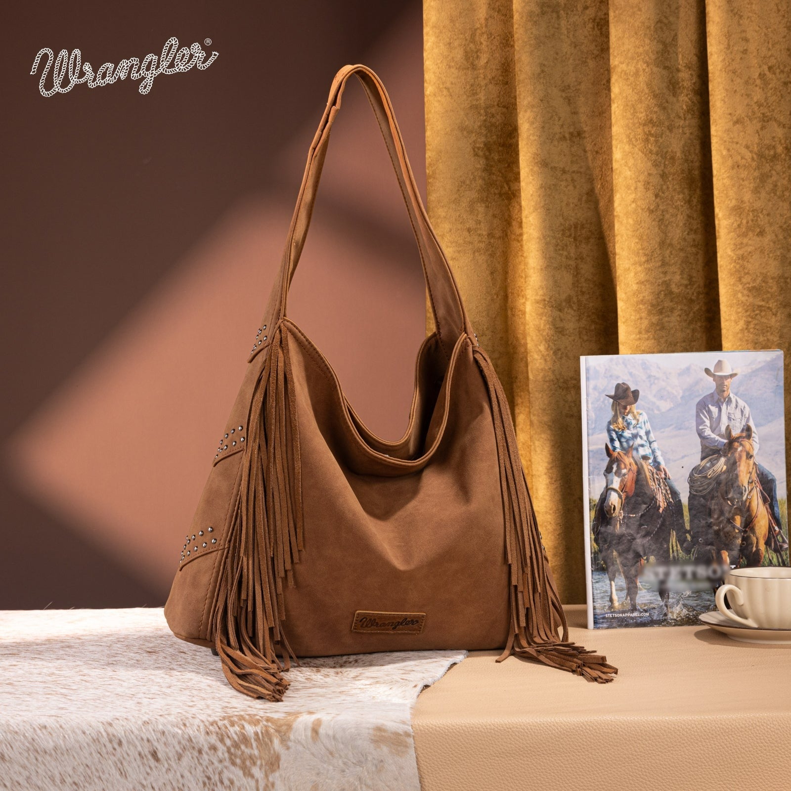 The Tracy Hobo Purse by Wrangler in Brown
