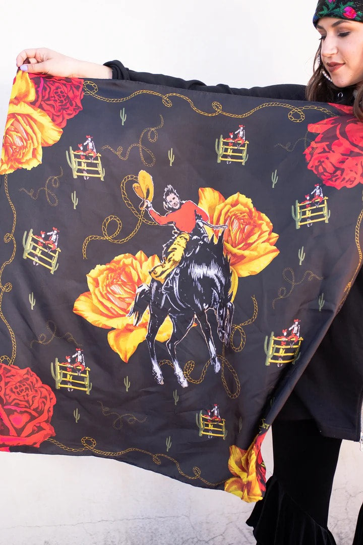 Midnight Ride 100% Silk Wild Rag by Rodeo Quincy