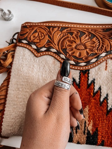 Kick Rocks Stamped Adjustable Wrap Ring