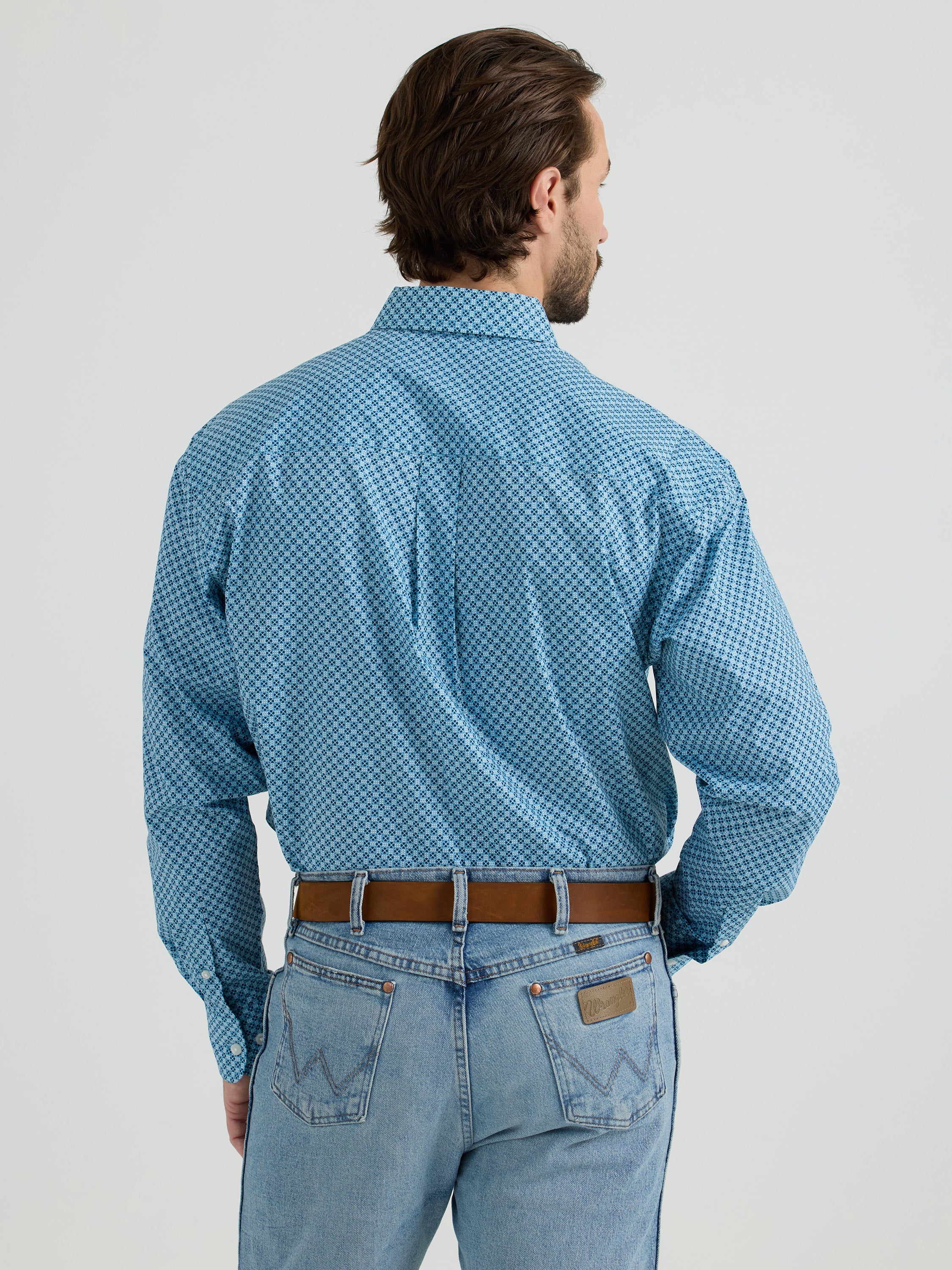 The Blue Roan Classic Relaxed Fit Button Up Shirt by Wrangler