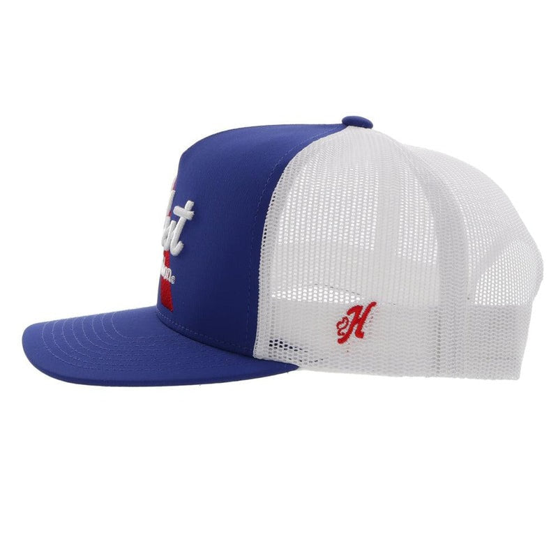 Pabst Blue Ribbon Hat by Hooey Blue/White Mesh