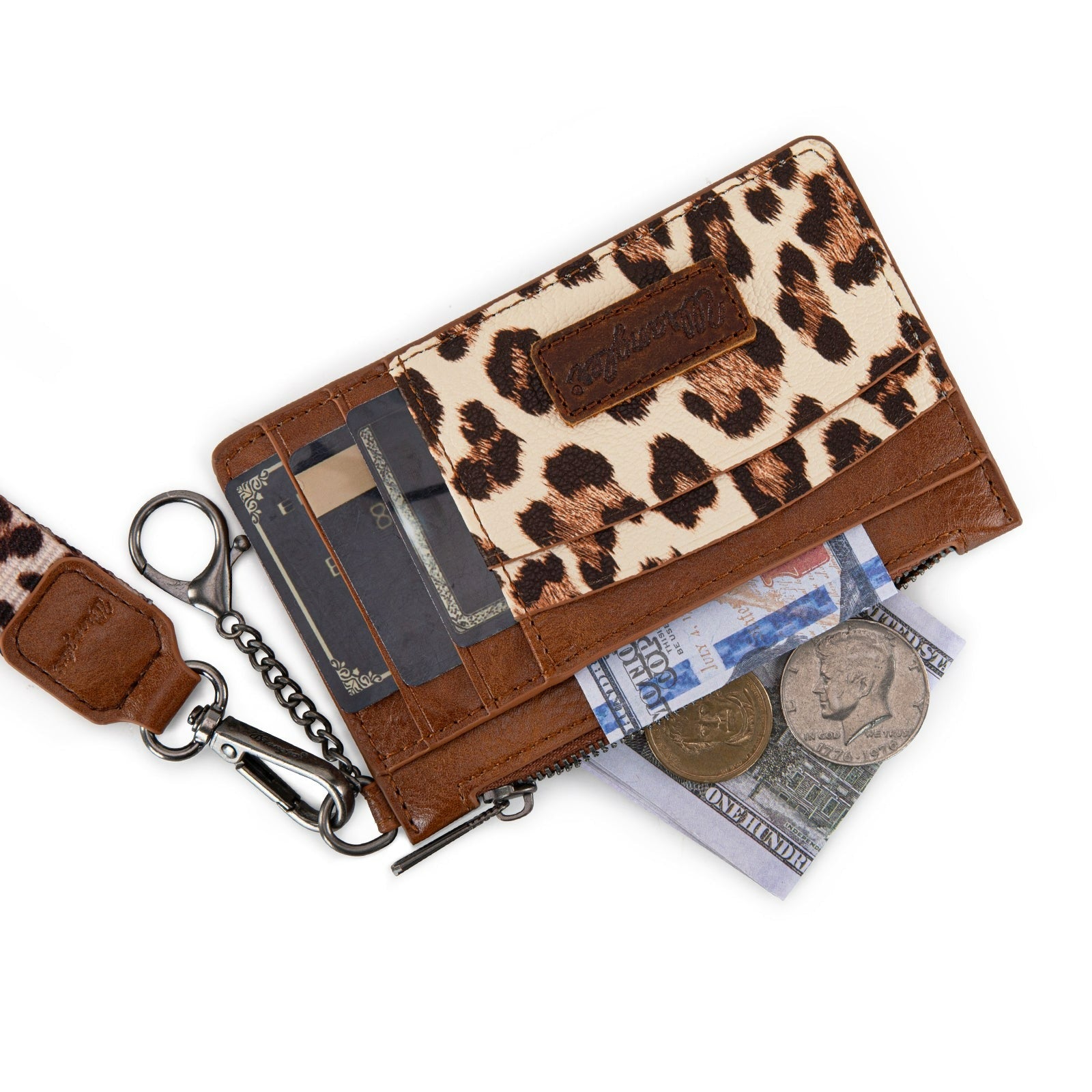 The Cat's Meow Wristlet Card Wallet by Wrangler - Brown