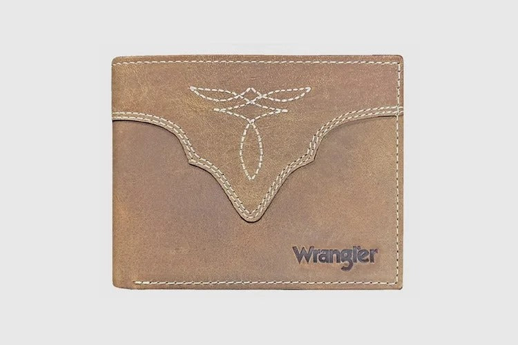 Boot Stitch Bar Bifold Wallet By Wrangler - Tan