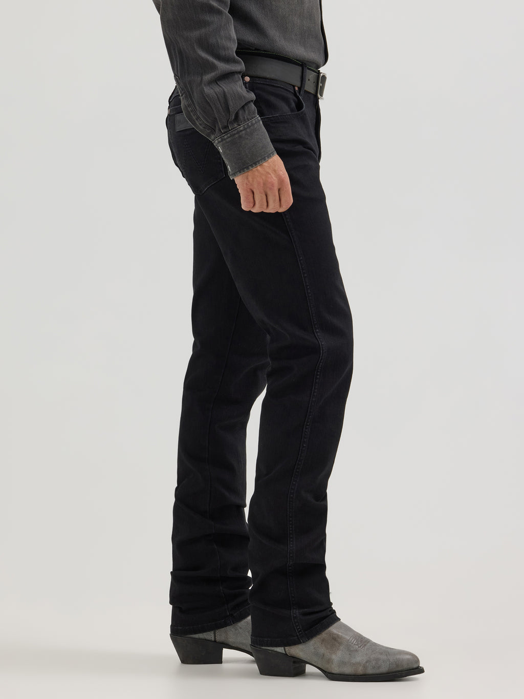 Cash Black Slim Straight Cut Jeans by Wrangler