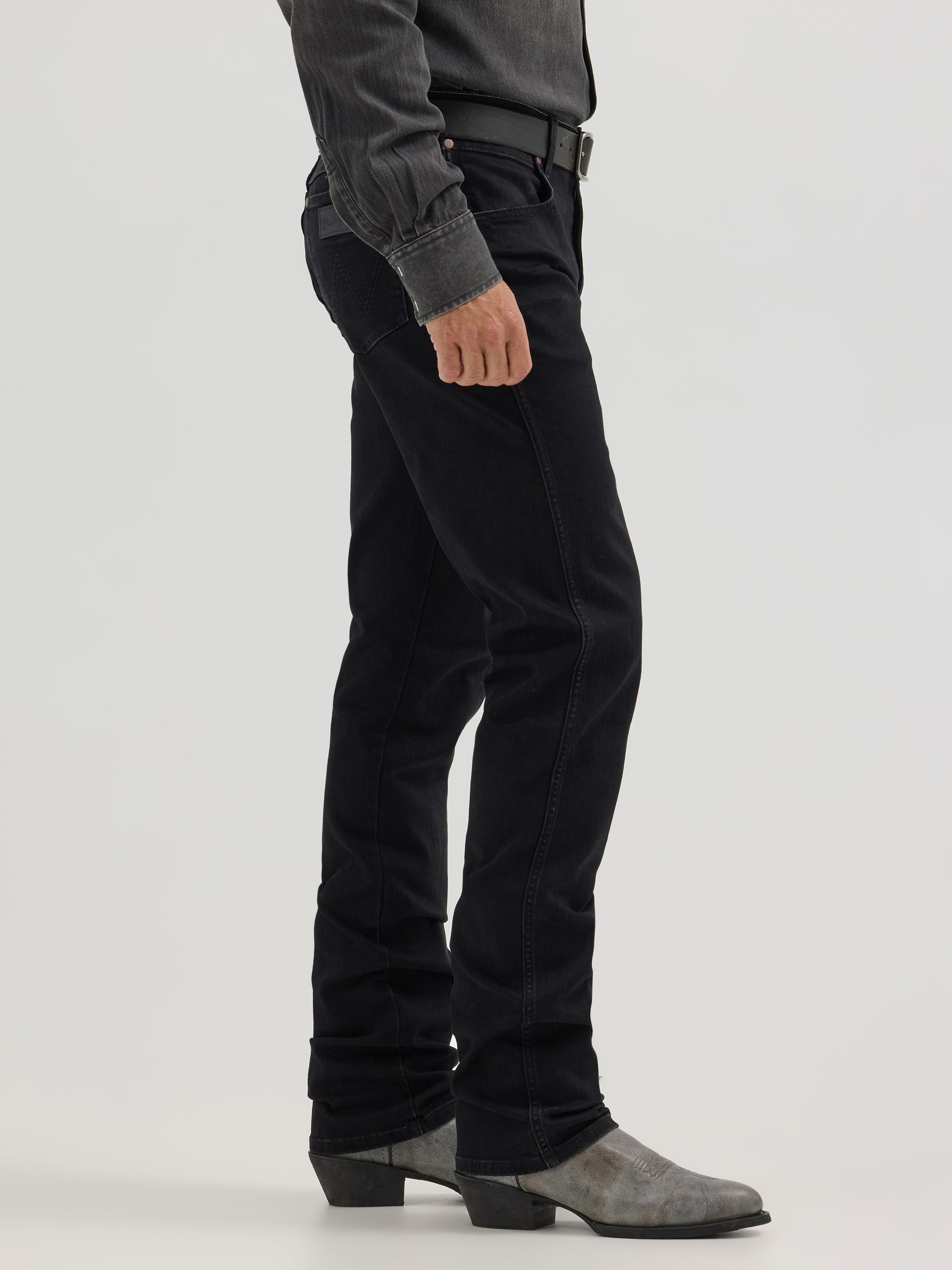 Cash Black Slim Straight Cut Jeans by Wrangler
