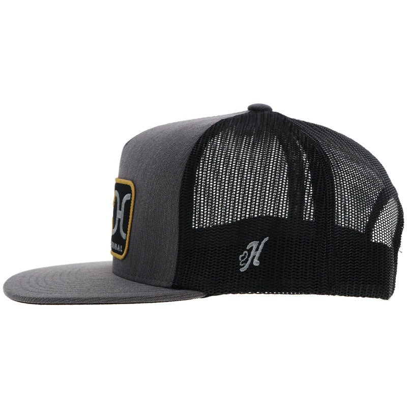 The Armani Hat by Hooey Charcoal Pinstripe/Black