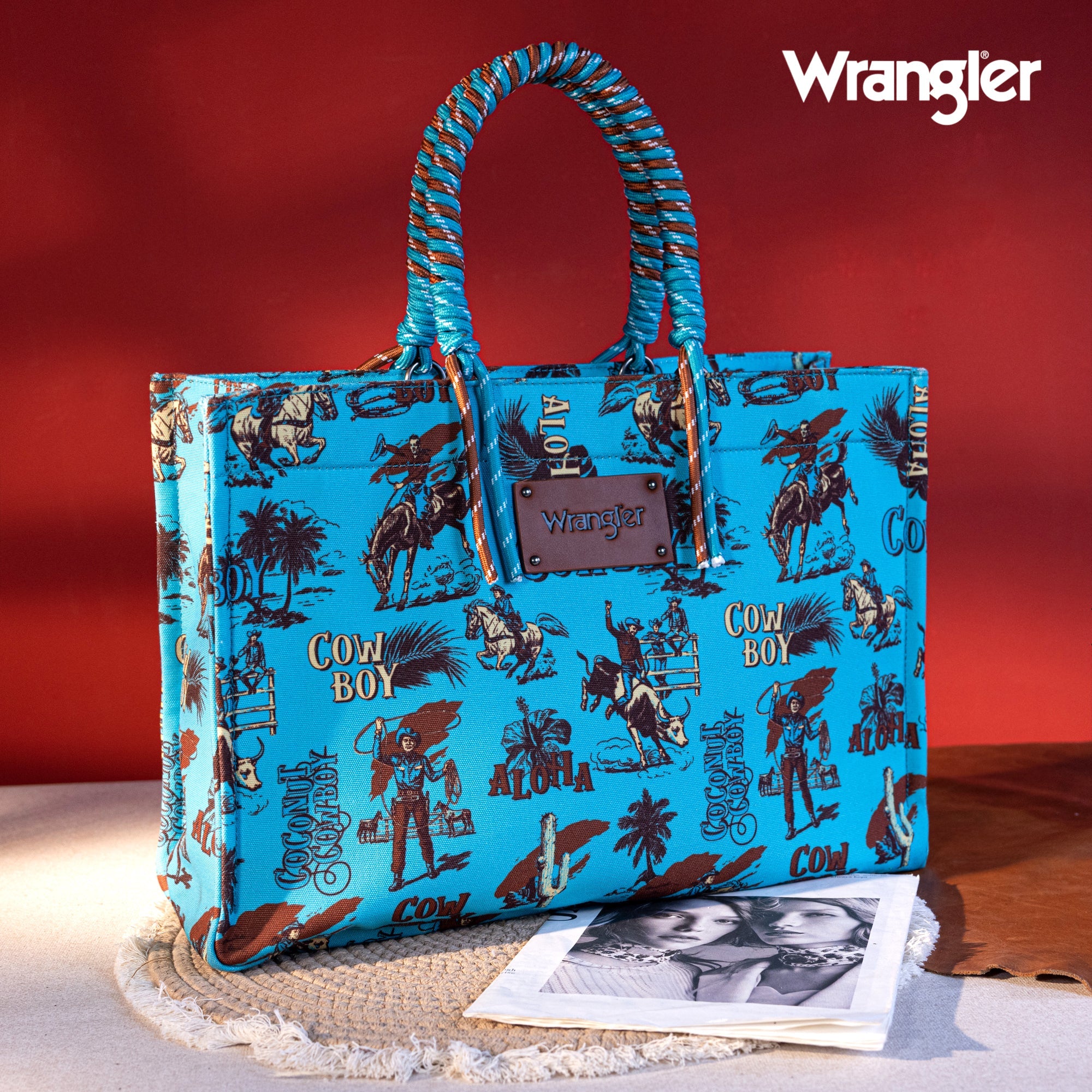 The Coconut Cowboy Wrangler Tote Purse in Turquoise
