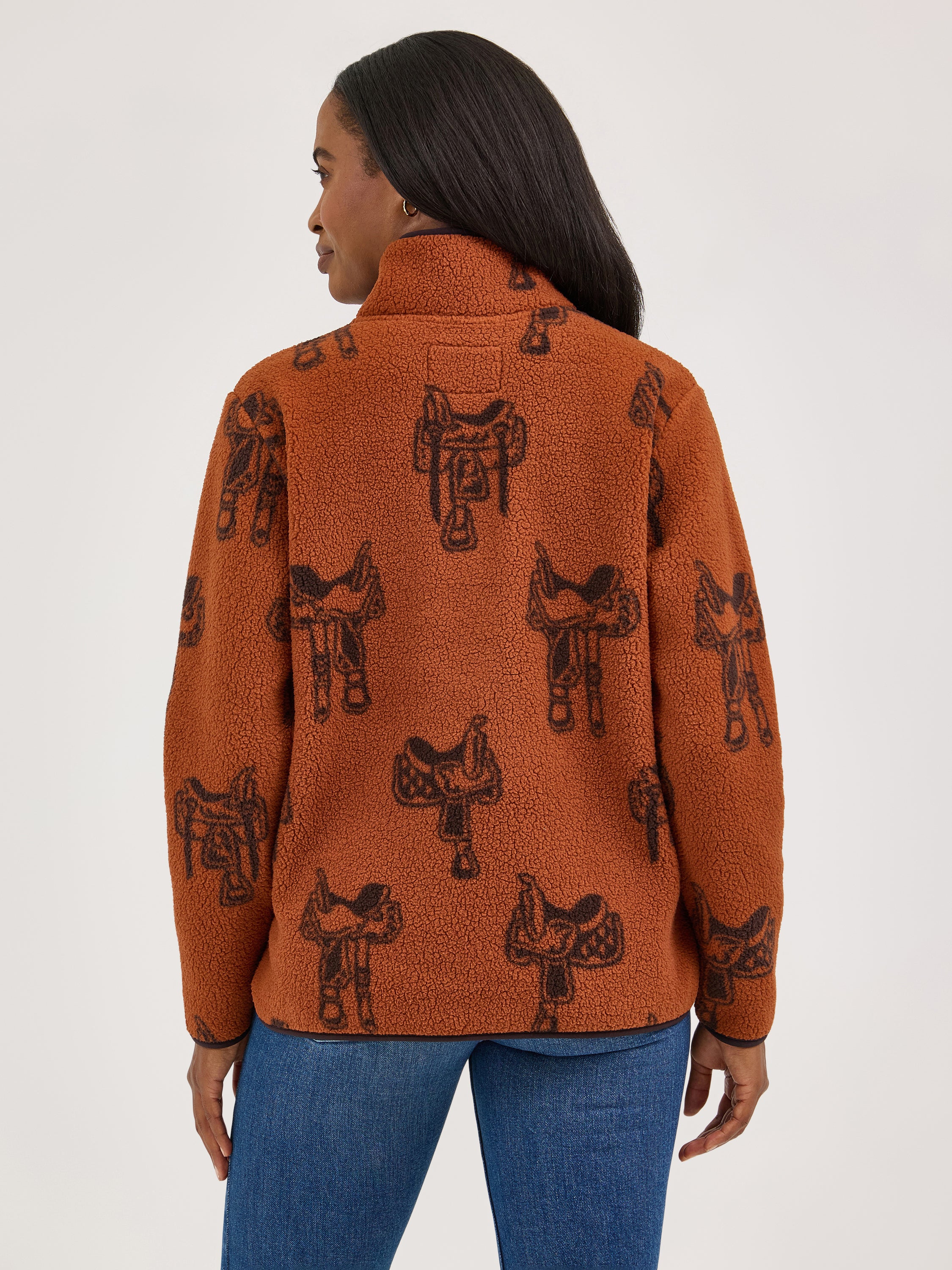 The Saddle Up Fleece 1/2 Zip Sweater by Wrangler