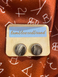 Buttonbelle Cowhide Stud Earring (Small)