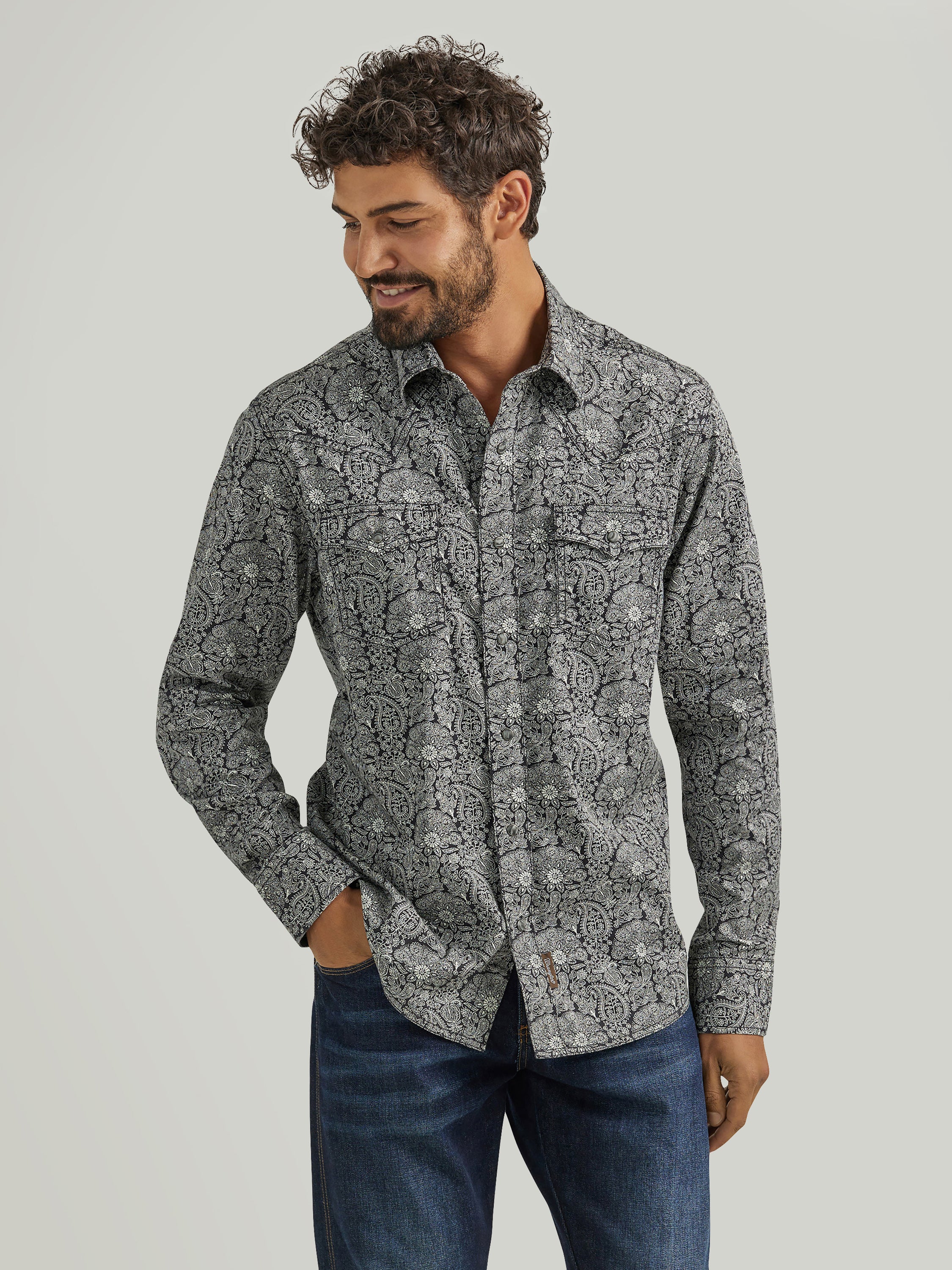 Midnight Cowboy Pearl Snap Shirt by Wrangler