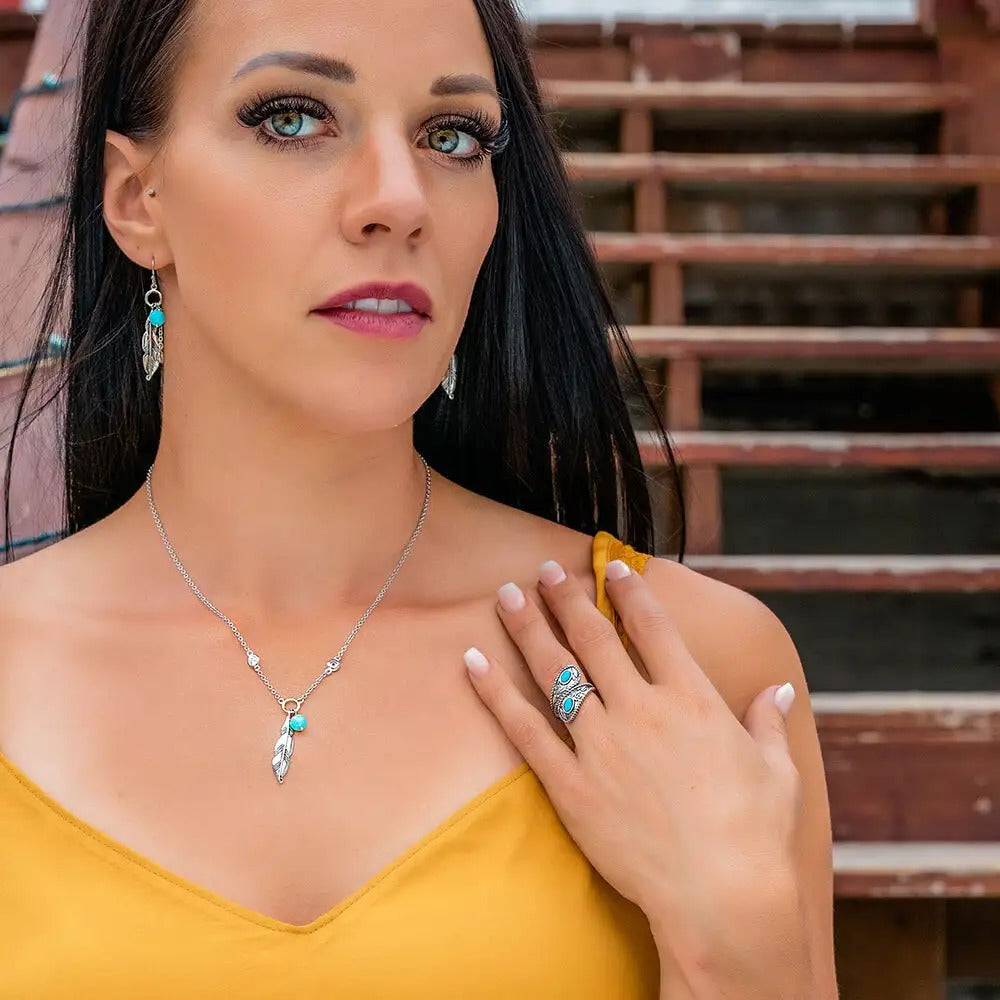 Balancing The Whole Turquoise Open Ring by Montana Silversmiths