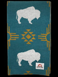 Premium White Buffalo Turquoise & Yellow Buffalo Cross Throw Blanket