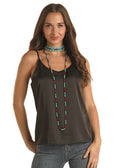 The Milkshake Satin Cami in Licorice by Panhandle
