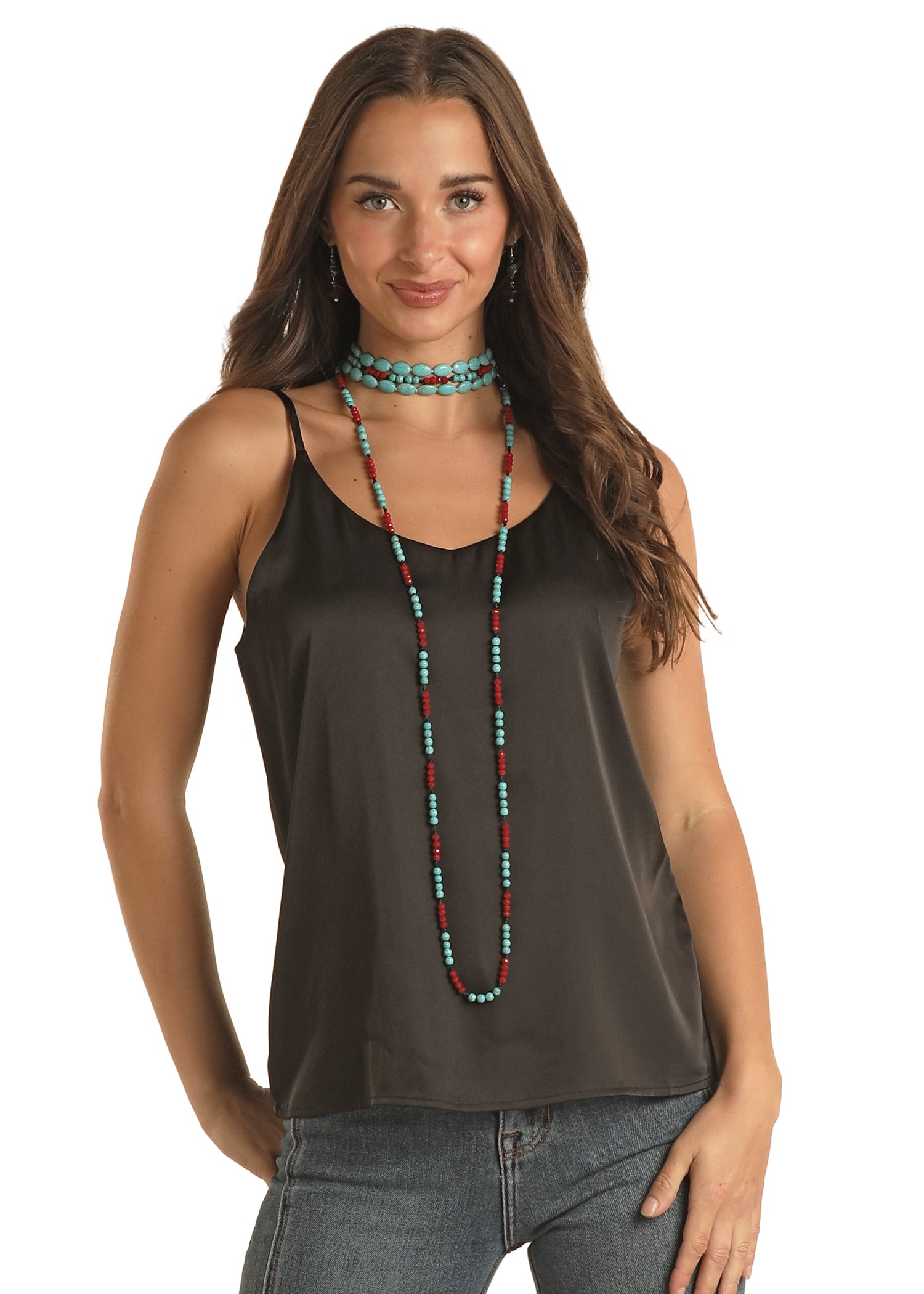The Milkshake Satin Cami in Licorice by Panhandle