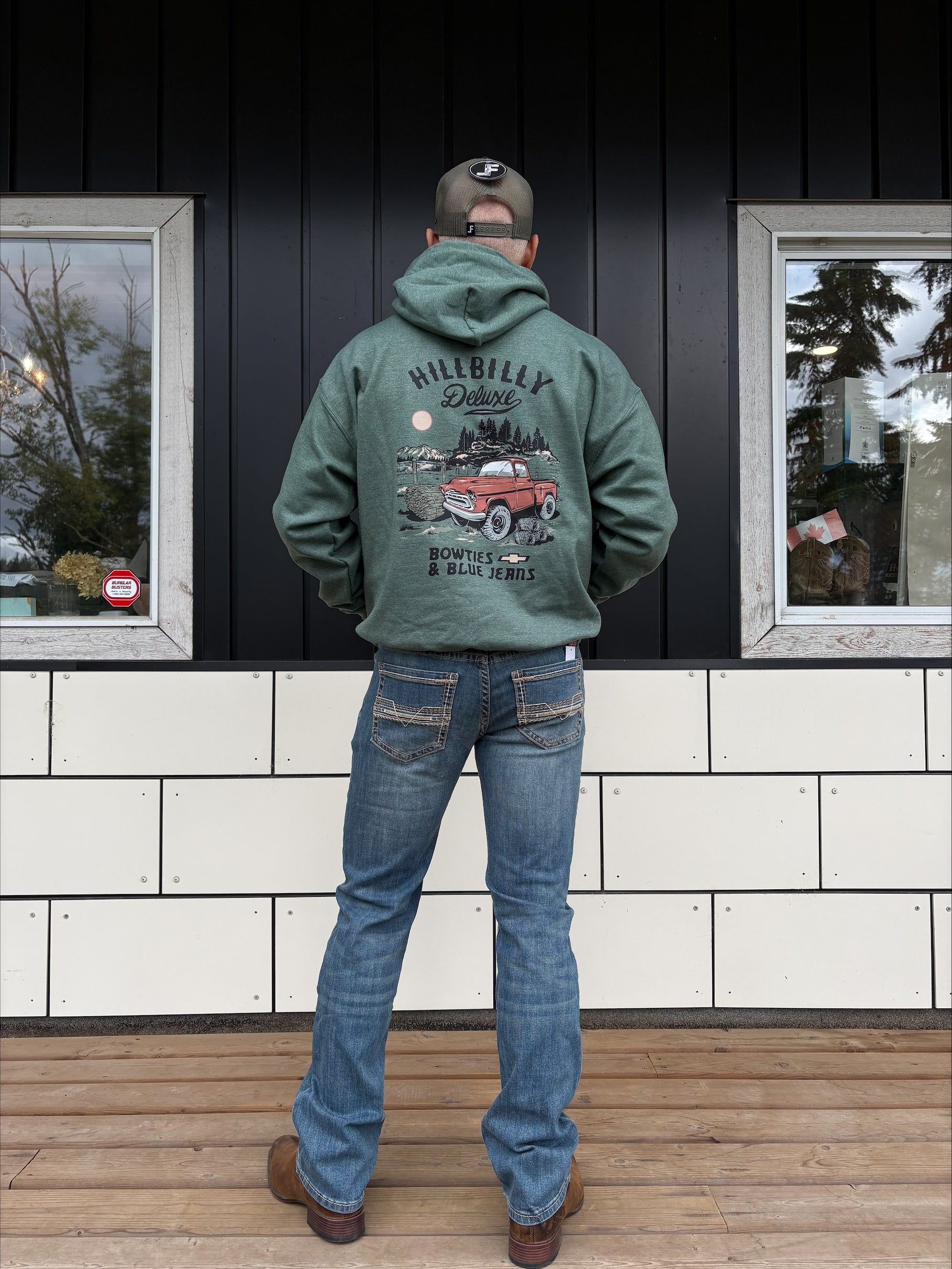 The Original Hillbilly Deluxe Hoodie Next Gen - Chevy in Forest Green