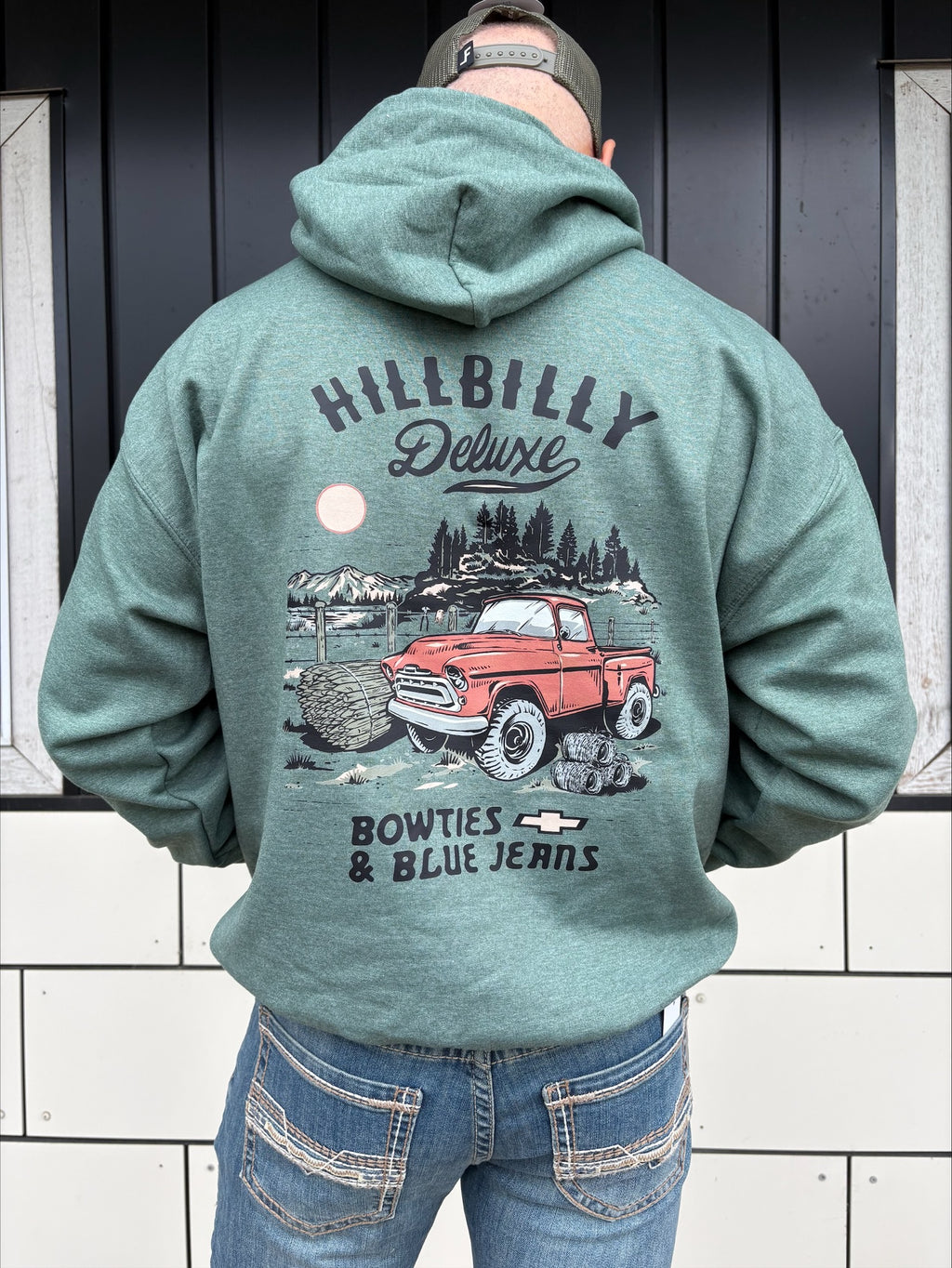The Original Hillbilly Deluxe Hoodie Next Gen - Chevy in Forest Green