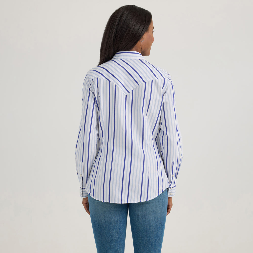 The Punchy Peppermint Striped Pearl Snap Shirt by Wrangler