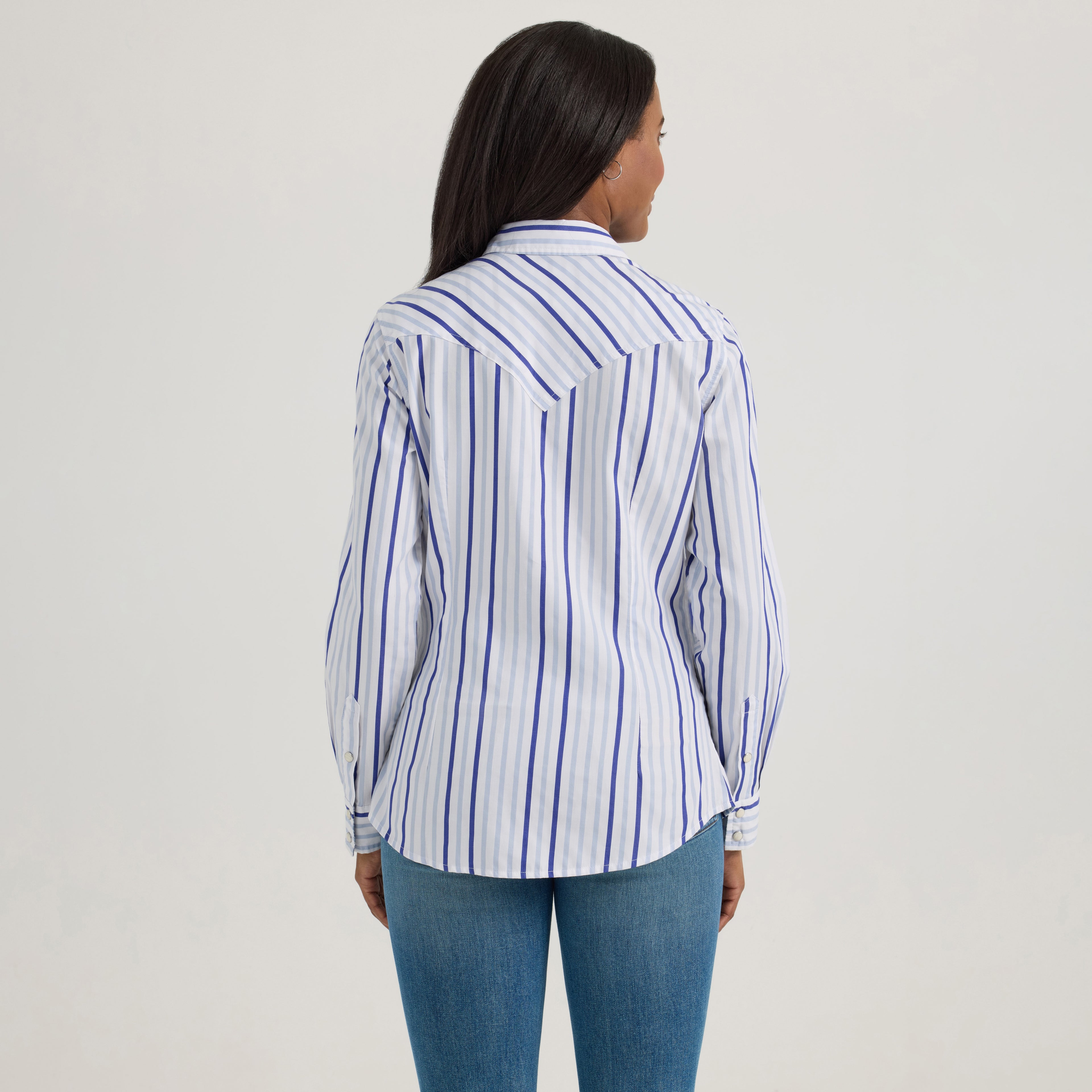 The Punchy Peppermint Striped Pearl Snap Shirt by Wrangler